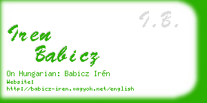 iren babicz business card